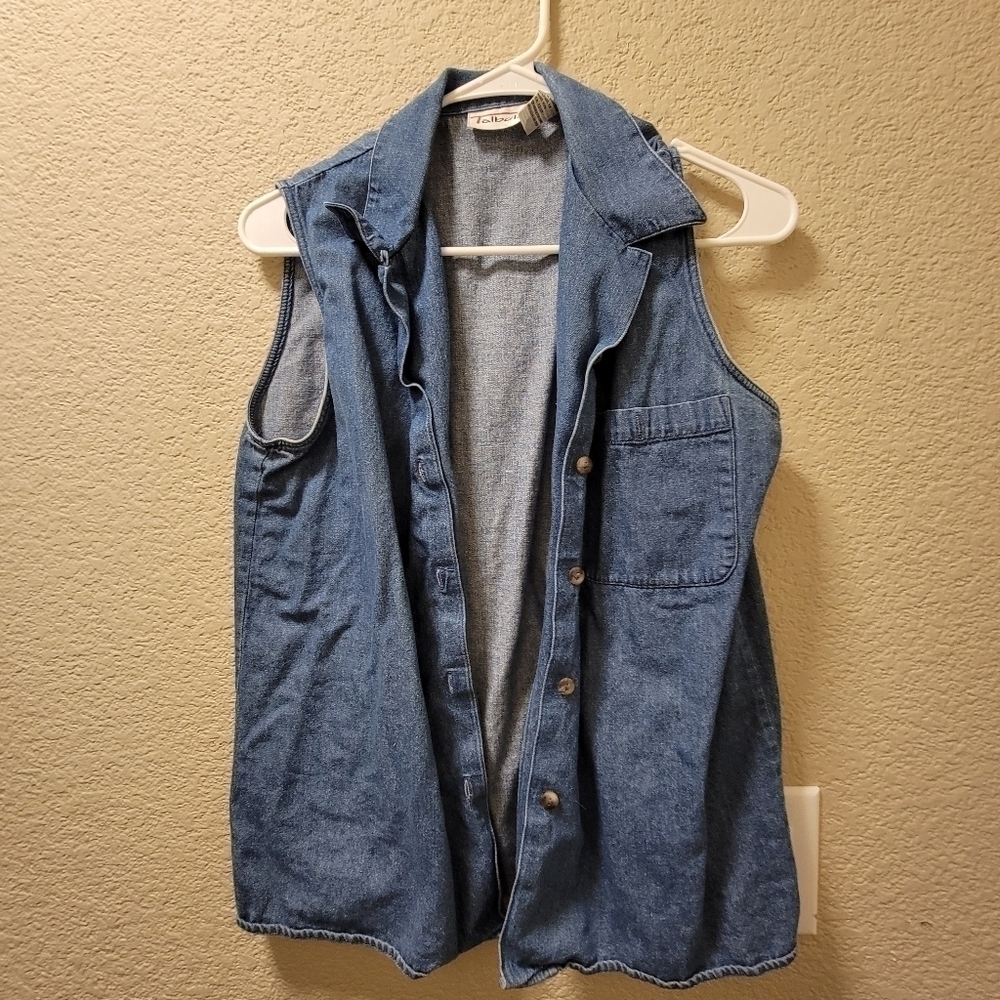 Talbots sleeveless denim top